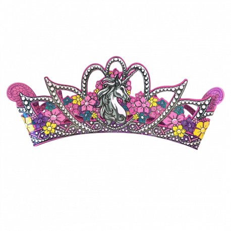 Enhjørning prinsesse krone med glimmer - EVA skum med velcro - Liontouch