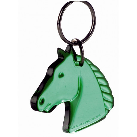 Hest grøn transparent nøglering & taskepynt