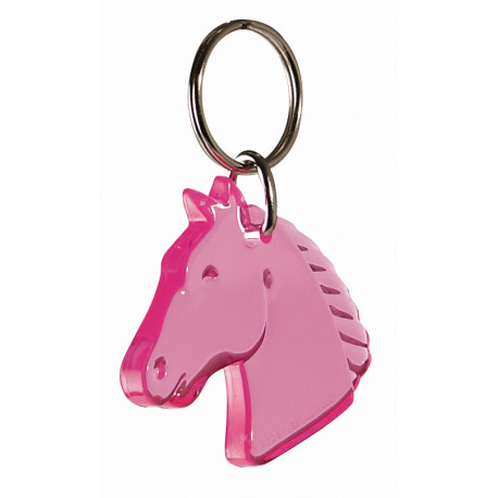 Hest pink transparent nøglering & taskepynt