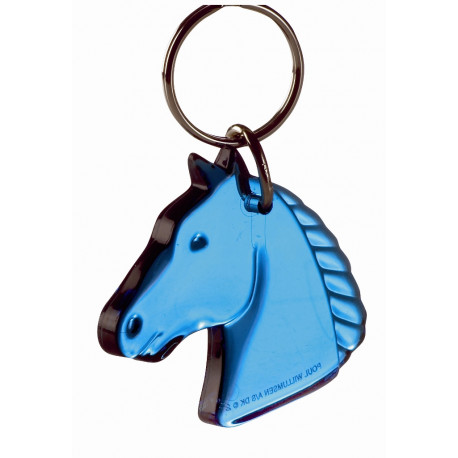 Hest blå transparent nøglering & taskepynt