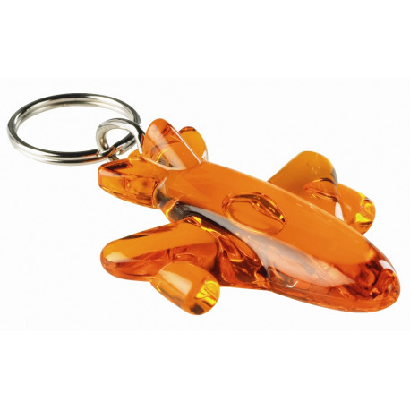 Fly orange transparent nøglering & taskepynt