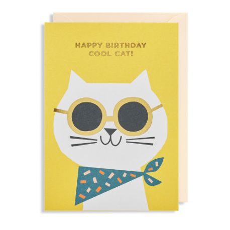 Happy Birthday Cool Cat - Kort & kuvert - Lagom