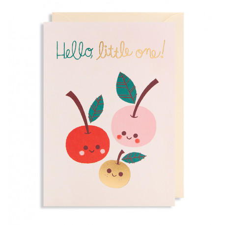 Hello Little One æble - Barselskort & Kuvert - Lagom