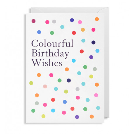 Colourful Birthday Wishes - Kort & kuvert - Lagom