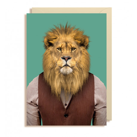 Løve portræt - Kort & kuvert - Lagom