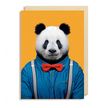 Panda portræt - Kort & kuvert - Lagom
