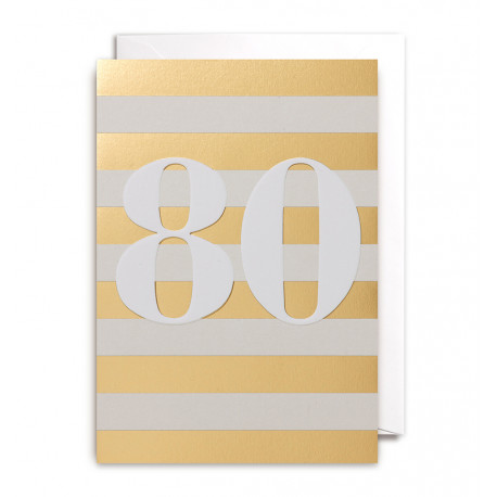 80 år - Fødselsdagskort & kuvert - Lagom
