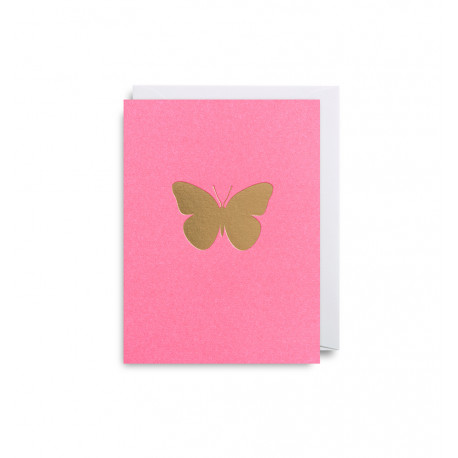 Guld sommerfugl - Lille kort & kuvert - Lagom