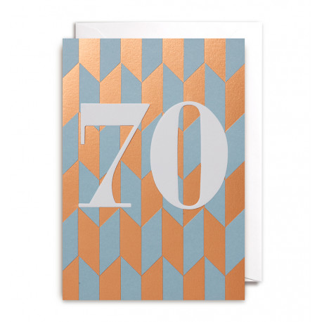70 år - Fødselsdagskort & kuvert - Lagom