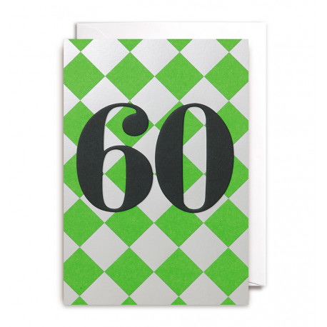 60 år - Fødselsdagskort & kuvert - Lagom