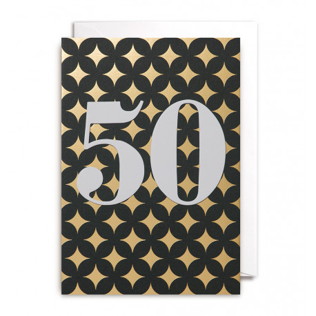 50 år - Fødselsdagskort & kuvert - Lagom