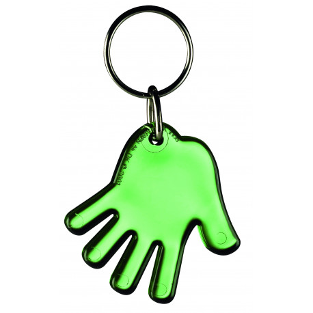 Hånd grøn transparent nøglering & taskepyn