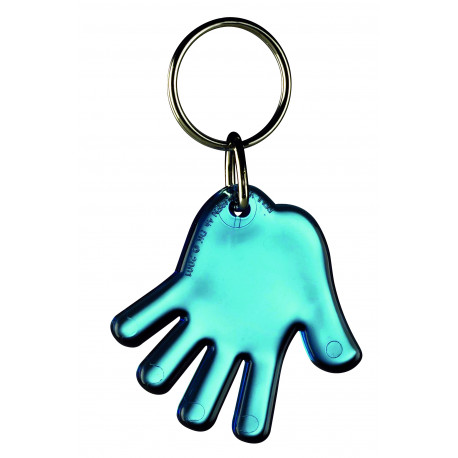 Hånd blå transparent nøglering & taskepynt