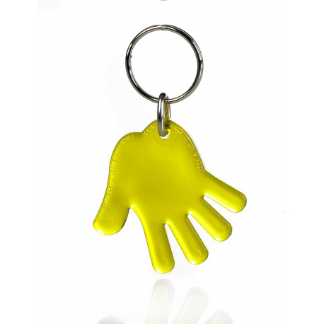 Hånd gul transparent nøglering & taskepynt