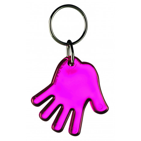 Hånd pink transparent nøglering & taskepynt