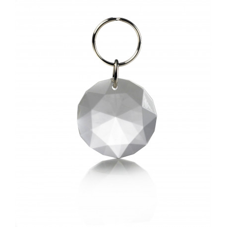 Diamant hvid transparent nøglering & taskepynt