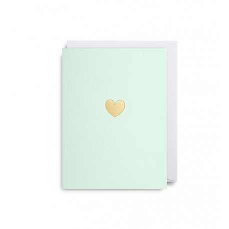 Guld hjerte - Mini kort & kuvert - Lagom