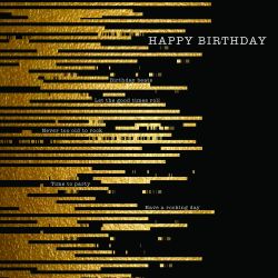 Happy Birthday guld & sort - Fødselsdagskort & kuvert - Paper Rose