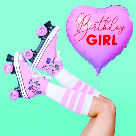 Birthday Girl Roller Skates - Fødselsdagskort & kuvert - The Art Group