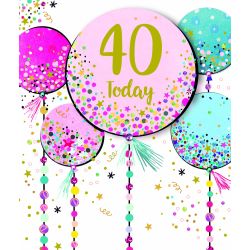 40 Today - Fødselsdagskort & kuvert - Paper Rose