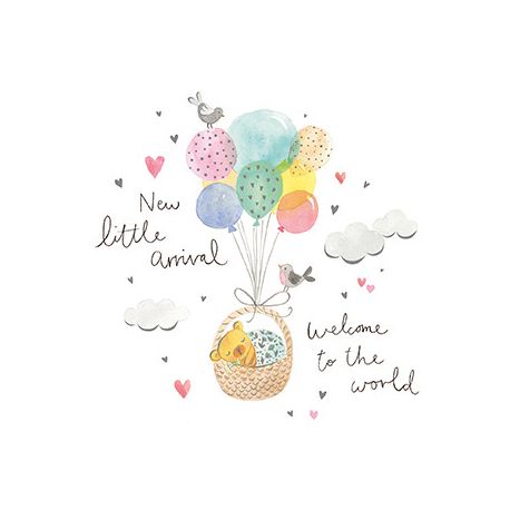 Welcome to the World ballonkurv - Barselskort & kuvert - Paper Rose