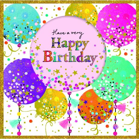 Have a very Happy Birthday med guld print Fødselsdagskort & kuvert - Paper Rose