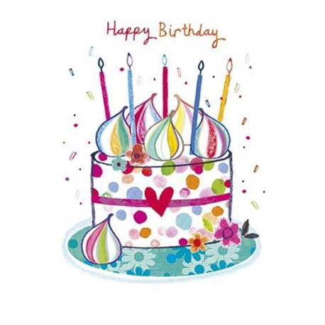 Happy Birthday kage med metallic effekt - Kort & kuvert - Paper Rose