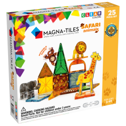 Safari Animals - 25 stk. byggemagneter & dyr - Magna-Tiles