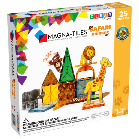 Safari Animals - 25 stk. byggemagneter & dyr - Magna-Tiles