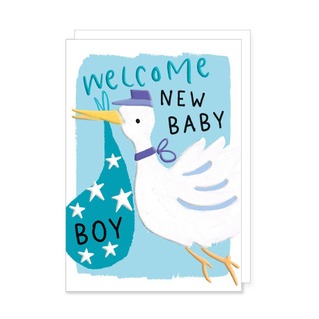 Welcome New Baby Boy - Barselskort & kuvert