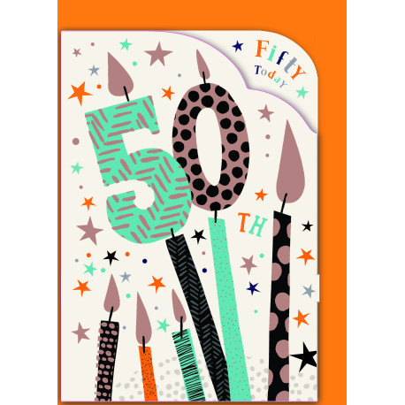 50 års fødselsdagslys - Kort & kuvert - Paper Rose