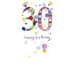  30 år Tillykke - Aflangt fødselsdagskort & kuvert - Paper Rose