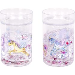 Enhjørning glas med vand & glimmer - Spiegelburg