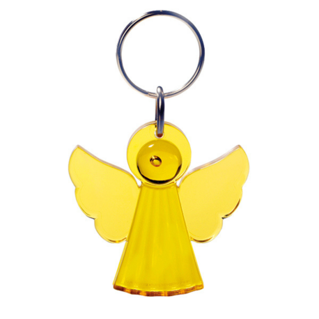 Engel gul transparent nøglering & taskepynt