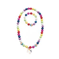 Enhjørning halskæde & armbånd med store perler - Great Pretenders