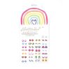 30 par stick-on øreringe - Rainbow Love - Great Pretenders