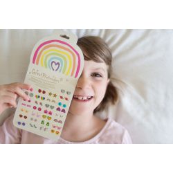 30 par stick-on øreringe - Rainbow Love - Great Pretenders