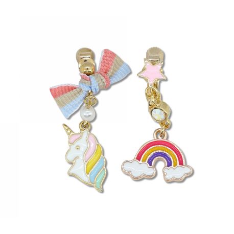 Enhjørninge magi - Hængeøreringe med clips - Milk x Soda