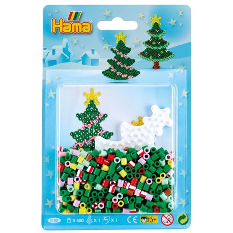 Juletræ - Små midi perler & plade - Hama