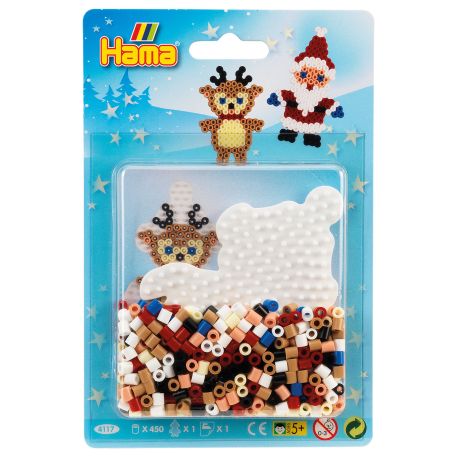 Julemand & rensdyr - Små midi perleplader & perler - Hama
