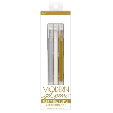 Modern Gel Pens - Guld, sølv & hvid - Ooly