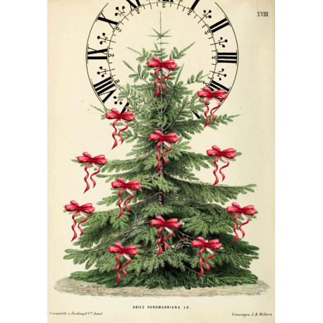 Gammeldags juletræ - Julekort & kuvert