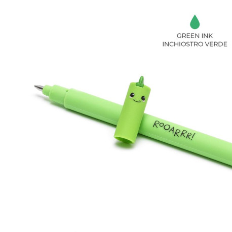 Dinosaur pen med smart blæk der kan viskes ud - Grønt blæk