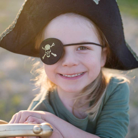 Guld pirat klap for øjet - Udklædning - Great Pretenders