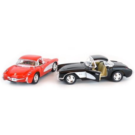 1 stk. Chevrolet Corvette (1957) 1:34 - Metalbil med træk-tilbage funktion