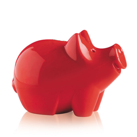 Lille rød cutie gris - Sparebøsse med nøglelås