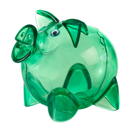 Grøn transparent sparegris - Sparebøsse med nøglelås