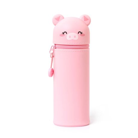 Kawaii Piggy gris penalhus