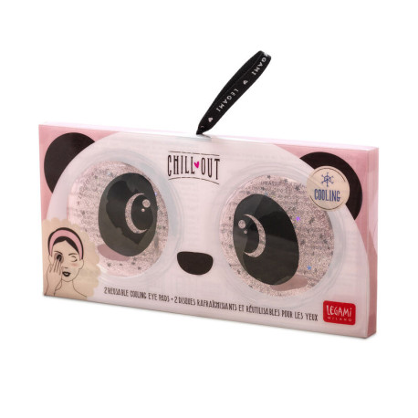 2 stk. kølende Panda øjenmasker med glimmer