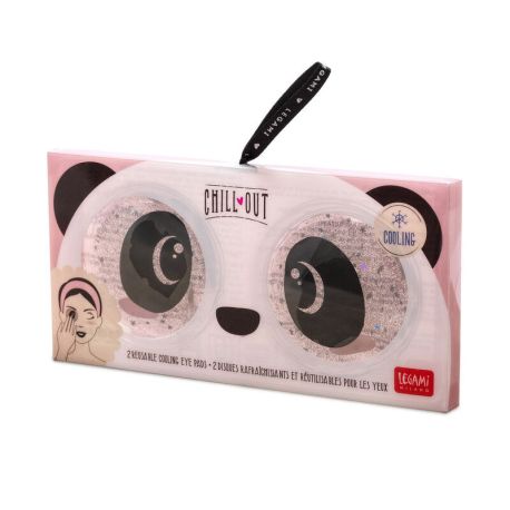 2 stk. kølende Panda øjenmasker med glimmer